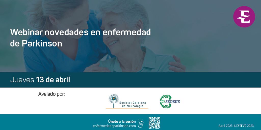 ESTEVE_ESP's tweet photo. ¡Nuevo #webinar para enfermería! Te esperamos mañana a las 17h para tratar el abordaje de los episodios OFF en enfermedad de #Parkinson. Si eres enfermero/a y trabajas en #neurología no dudes unirte a la sesión avalada por @SCatalanaNeuro y @sedenered!👉https://t.co/iprQ0u1oPV https://t.co/lYsFwlBzAG