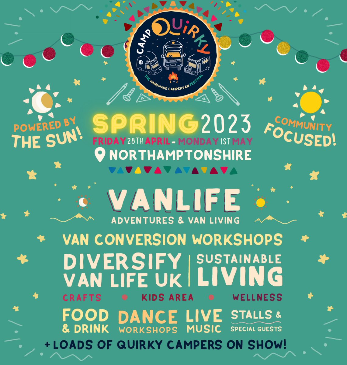 Who's going to Camp Quirky?! <a href="/QuirkyCampers/">Quirky Campers</a> 

We're excited to be giving a talk on eco van builds, as well as showing off the beautiful Eve campervan from <a href="/wild_drives/">Wild Drives</a>