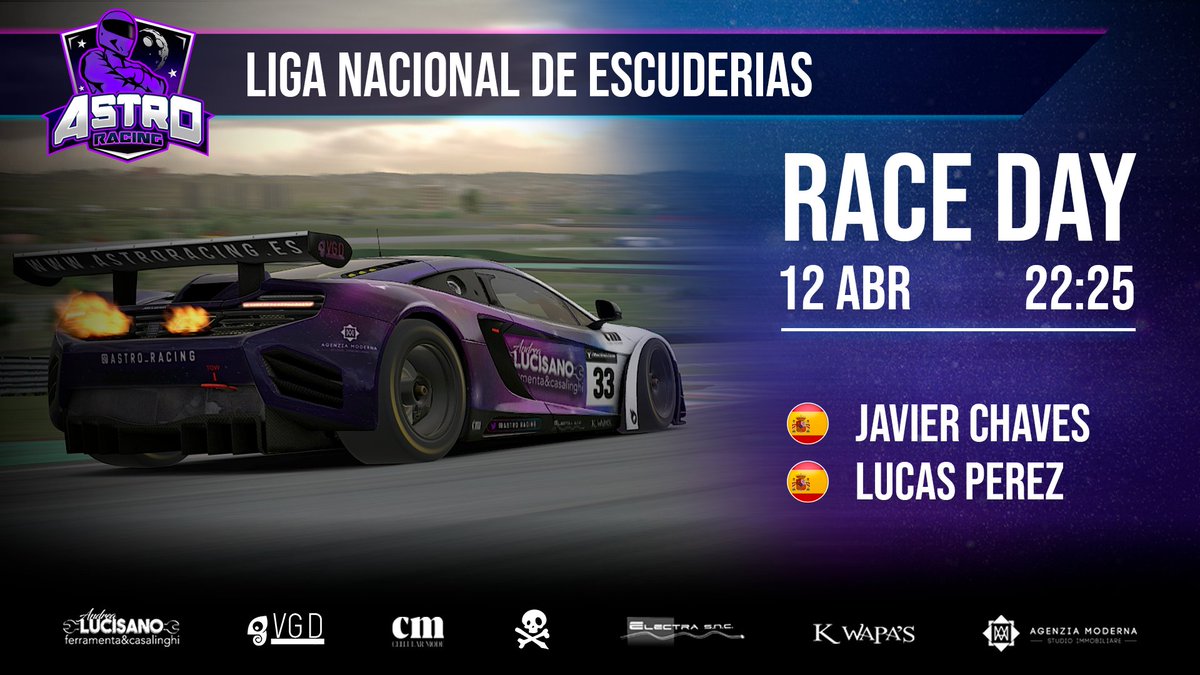 ¡DÍA DE CARRERAS! 🏁 

¡Ultima carrera de la LNE de <a href="/lecesports/">LEC Esports</a>!, una ultima carrera donde aun hay mucho en juego ¡A FUEGO! 🔥

📌 Interlagos, 🇧🇷
👥 <a href="/Lprz33_/">Lprz33</a> @javichaves_AR 
⏰ 22:25 🇪🇸 | 17:25 🇦🇷/🇨🇱 | 14:25🇲🇽   
📺 twitch.tv/lecesports 

#WeAreAstro 👽