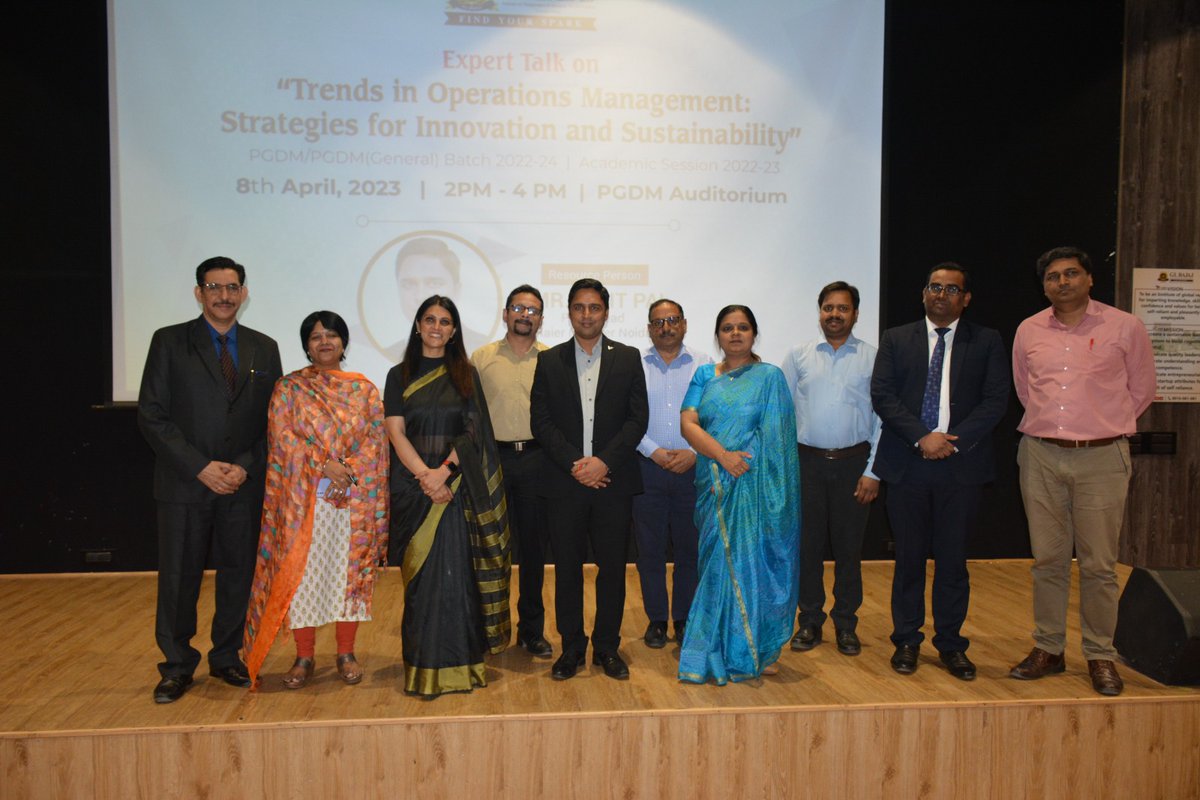 glbajajimr's tweet photo. GLBIMR hosted an Expert Discussion on “Trends in Operations Management: Strategies for Innovation and Sustainability” for PGDM (2022-24) students.
#GLBIMR #glbajaj #pgdminstitute #pgdmprogram #pgdmadmissions #drsapnarakesh #ExpertTalkSeries #expertalks #operationsmanagement https://t.co/u6TsVfJt6D