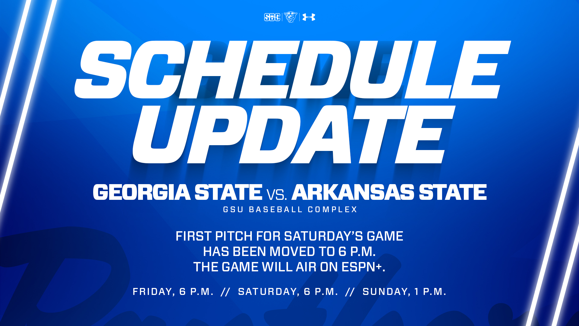 State University Baseball on Twitter "🚨 SCHEDULE UPDATE First