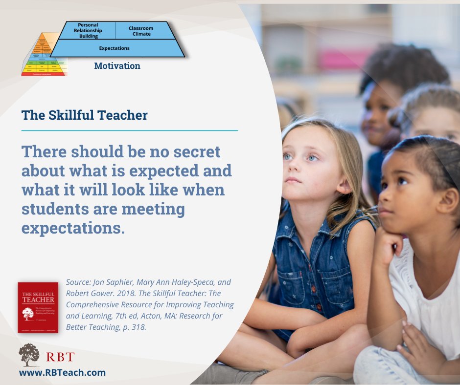 TeachRBT's tweet image. If you keep your expectations a secret (even from yourself), it is unlikely students will be able to meet them.
#SkillfulTeaching