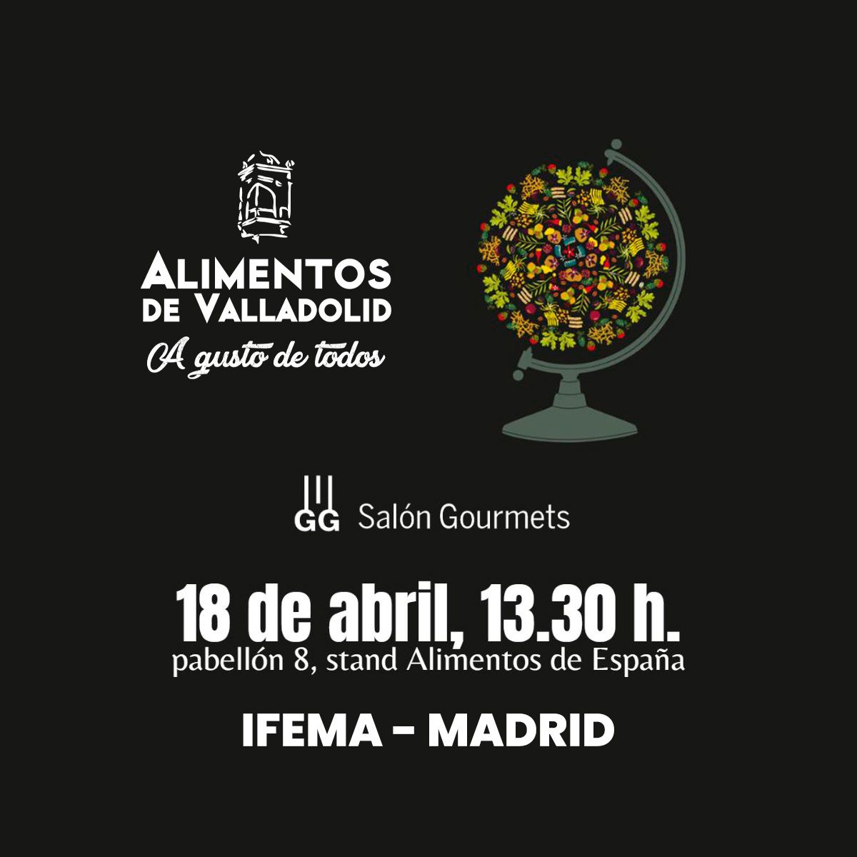 Alimentos de Valladolid estará presente en la 36 edición de #SalónGourmets con varias marcas adheridas. 

📅 Del 17 al 20 de abril de 2023

📍@IFEMA, #Madrid 

@Dip_Va @GrupoGourmets  #AlimentosdeValladolid
#IFEMA #36SalónGourmets