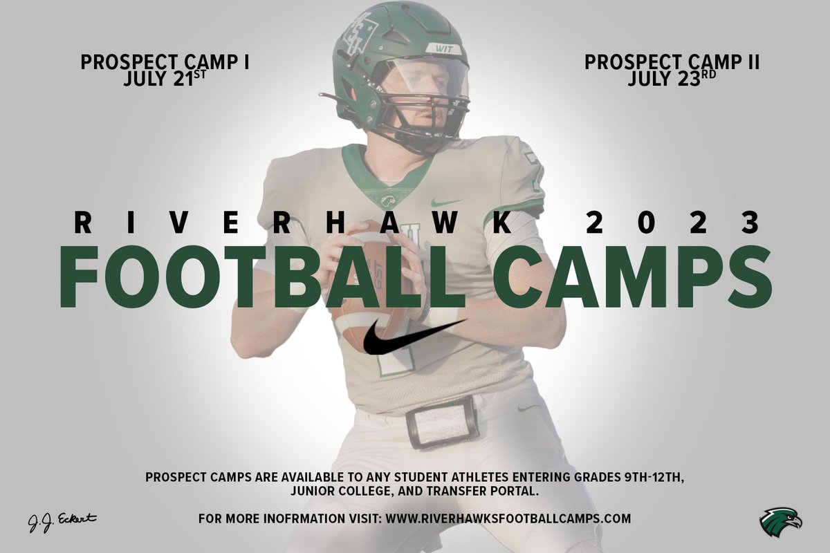 Jack Meservy (@coachmeservy) on Twitter photo 🗓️ Mark your Calendars! <a href="/NSU_Football/">Northeastern State Football</a> camp dates have been set! Get signed up and come see what Tahlequah is all about! 🦅
Camps are open to athletes entering Grades 9-12, Junior College and Transfer Players!
riverhawksfootballcamps.com 🗓️ Mark your Calendars! <a href="/NSU_Football/">Northeastern State Football</a> camp dates have been set! Get signed up and come see what Tahlequah is all about! 🦅
Camps are open to athletes entering Grades 9-12, Junior College and Transfer Players!
riverhawksfootballcamps.com