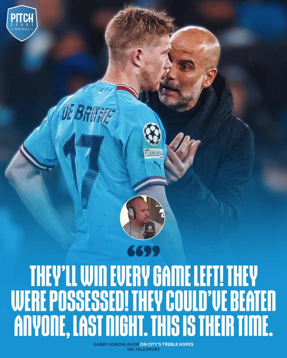 🗣️Gabby Agbonlahor thinks City can win the treble this season!🏆

Do you think #MCFC can do it❓

Download the #pitchfooty app today 📷onelink.to/gjhp53

#ManCity #football #footballfans