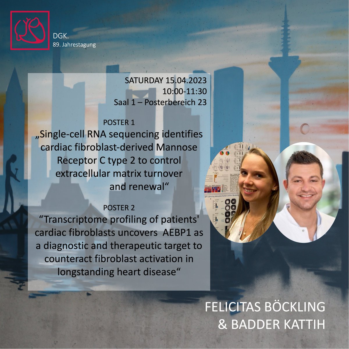 Institute of CVR (@instcardreg_ffm) on Twitter photo Finishing #DGKJahrestagung 2023 with two posters from <a href="/InstCardReg_FFM/">Institute of CVR</a> in room 1/area 23 from 10 -11.30 am presented by Badder Kattih <a href="/BadderKattih/">Badder Kattih</a> and Felicitas Böckling. Enjoy! <a href="/YoungDgk/">Young DGK</a>
<a href="/DGK_org/">Deutsche Gesellschaft für Kardiologie</a> Finishing #DGKJahrestagung 2023 with two posters from <a href="/InstCardReg_FFM/">Institute of CVR</a> in room 1/area 23 from 10 -11.30 am presented by Badder Kattih <a href="/BadderKattih/">Badder Kattih</a> and Felicitas Böckling. Enjoy! <a href="/YoungDgk/">Young DGK</a>
<a href="/DGK_org/">Deutsche Gesellschaft für Kardiologie</a>