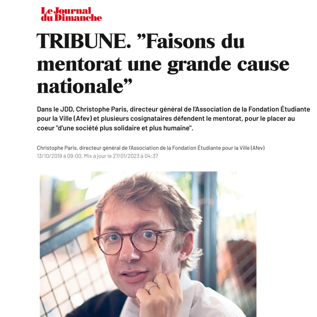 “Faisons du Mentorat une grande cause nationale", c’était le titre de notre Tribune publiée avec le <a href="/CollectifMentor/">Collectif Mentorat</a> il y a 3 ans dans <a href="/leJDD/">Le JDD</a>  - et ça y est, depuis vendredi, le mentorat est devenu #GrandeCause 2023 !
