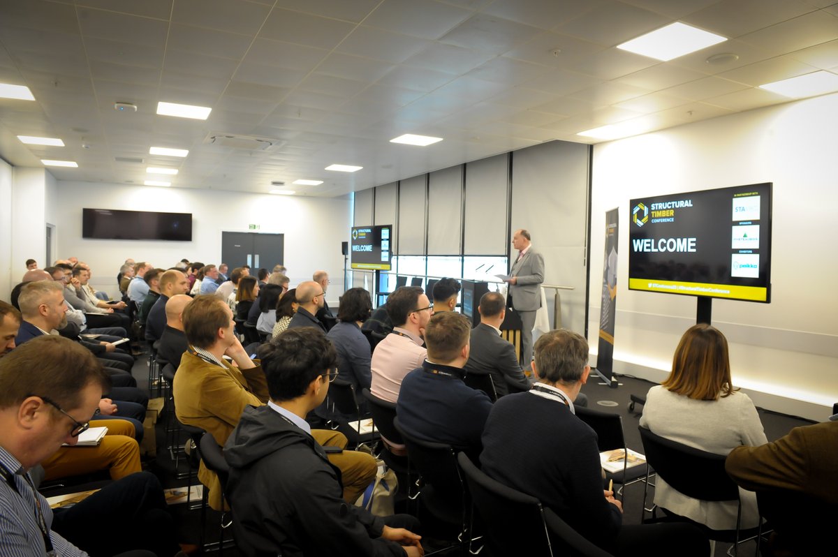 evolveuk's tweet photo. Senior Engineer Ruth attended the recent #StructuralTimberConference &amp; while it may not always be the right solution, we believe that increasing #timber #construction can play an important role in our collective response to the #climatecrisis. #Engineering #Design @STConference23 https://t.co/TVODM5earK