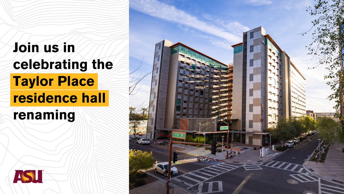 Cronkite_ASU's tweet photo. Join us on 4/14 as we honor the beginnings of the @ASU Downtown Phoenix campus as Taylor Place officially becomes #GordonCommons.
Without then-Mayor Phil Gordon’s support, the downtown Phoenix that we know and love wouldn't be where it is today.
RSVP: https://t.co/IMbjkkOd1i https://t.co/umm2hYRDdk