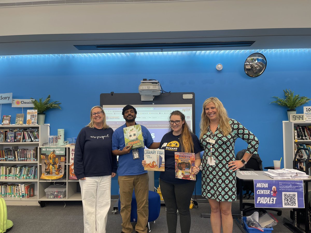 NPEmediacenter's tweet photo. What an amazing day w/ @fulcolibrary Alpharetta Children’s Librarians!! We learned about all the amazing things the public library offers to kids and families for Summer Reading and all year long. Check your Thursday folder! 📚@FultonCoSchools #fcsmeti @FcsMedia @NPESprincipal https://t.co/9PduzDr5QT
