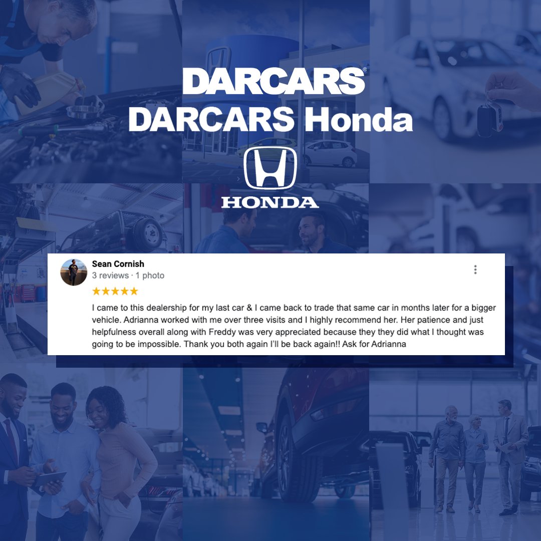 darcarshonda's tweet photo. Read what some of our customers are saying about their DARCARS experience. https://t.co/X8LUvbw0hI