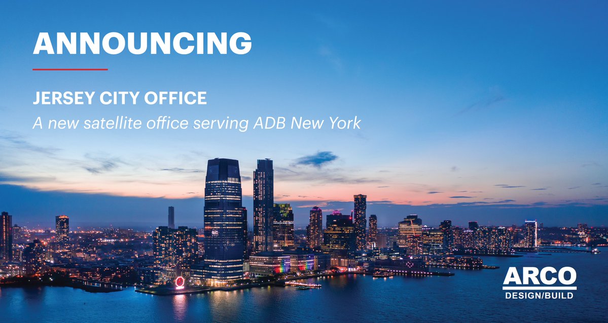 ARCODesignBuild's tweet photo. ARCO Design/Build is thrilled to announce the expansion of our New York Operation with a satellite office in Jersey City, NJ. ARCO is dedicated to serving the dynamic and thriving industrial market in New York City!
#ARCODesignBuild #jerseycity #Growth https://t.co/p7gei243v6
