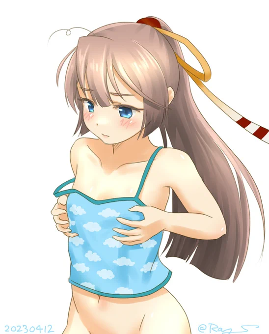 寄せて上げる肉がない#艦これ版深夜の真剣お絵描き60分一本勝負#艦これ版真剣お絵描き60分一本勝負_20230412 