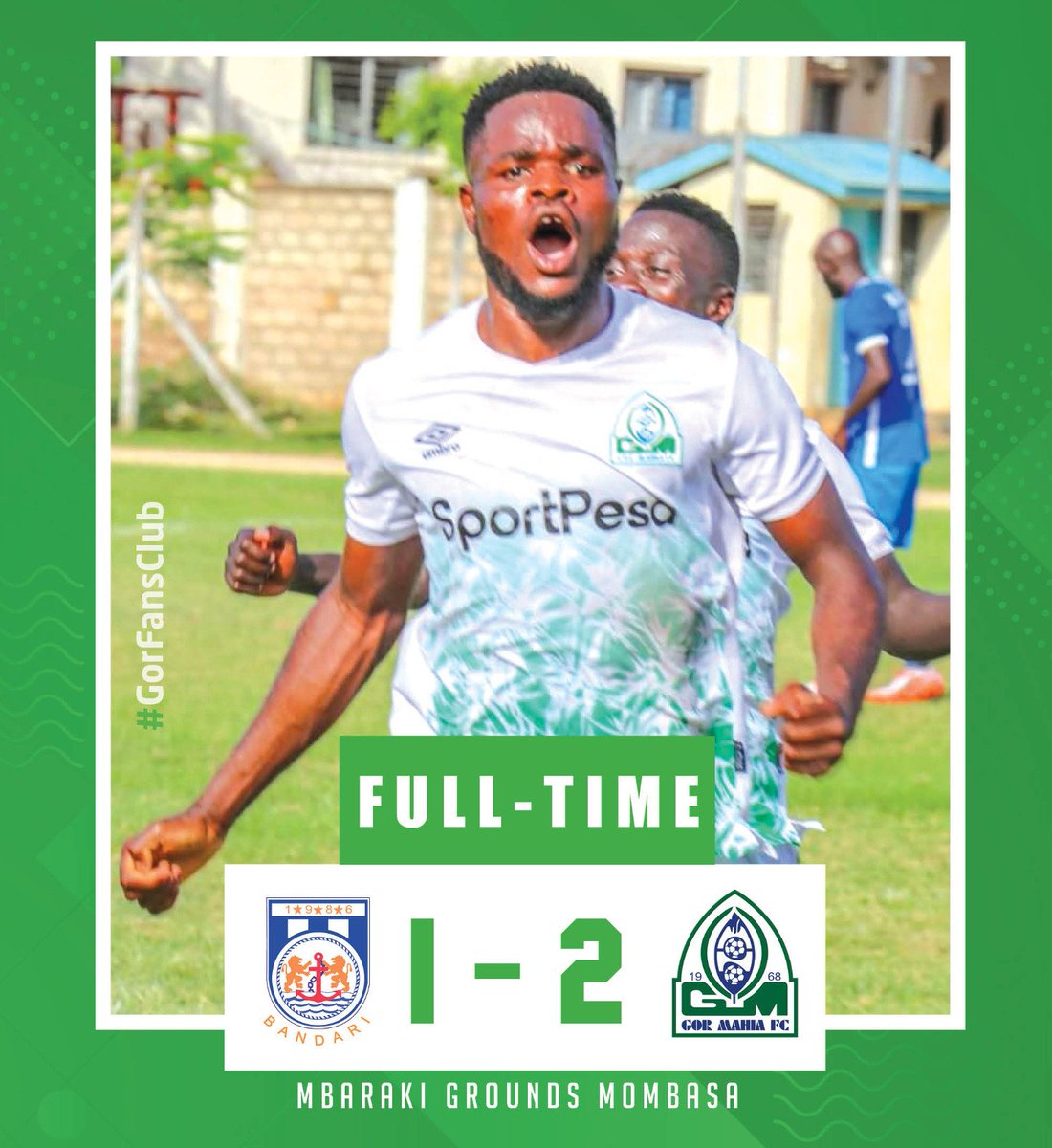 FULL TIME: Bandari 1 - 2 Gor Mahia 

( Omalla - ⚽️⚽️ ) 🔥

Mbuzi kala mkeka, wadau watakalia nini? Tumepiga saitan ndani ya wajuaji - wacha tutoroke turudi Nairobi before waachilie majini watuonyeshe mambo.

Mahiaaaa...💪💪💪

#Sirkal | #GorFansClub