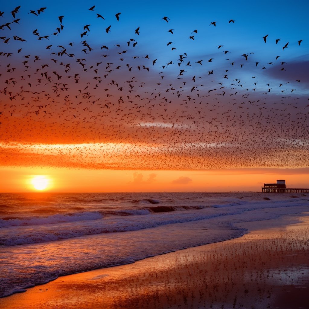 BlueBoxDigital1's tweet image. Amazing sight on Florida beach as millions of birds migrate in a mesmerizing flock 🐦🌊 #naturebeauty #migrationseason