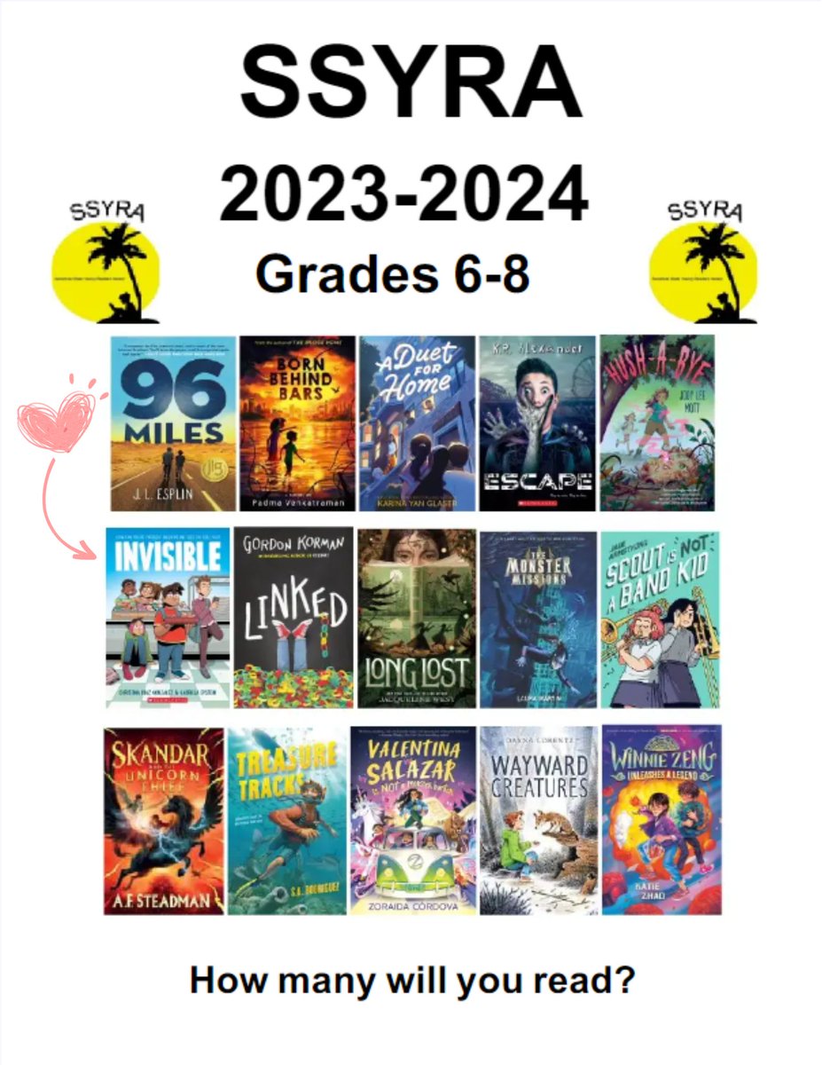 So many awesome titles on @FloridaMediaEd's new @FloridaSSYRA lists, but I nearly jumped for joy when I saw that @ChristinaDG made it on the 6-8 list AGAIN for her graphic novel 'Invisible'!!! Very excited for students across the state to read this amazing book 🥳