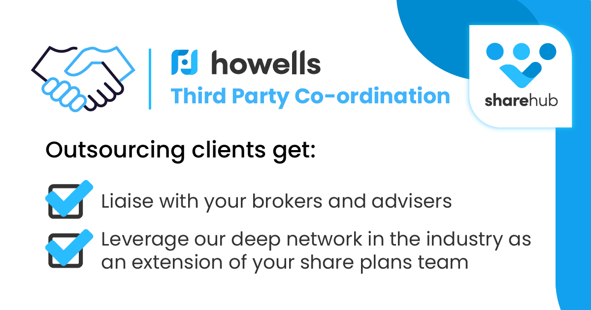 Howells_Tech's tweet image. Did you know❓ 

When you choose the outsourced Sharehub option, our team will liaise with any third-parties to ensure a smooth and seamless process. 

See more about our outsourced service on our website: howells-associates.com/sharehub/outso…

#outsourcedshareplan #shareplanadmin #shareplans