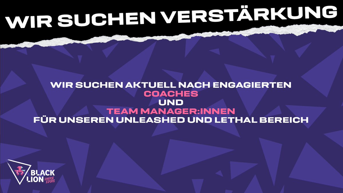 HEY👋
Für unsere Nachwuchsteams in Div 4 und 5 suchen wir Coaches und Manager:innen🙌

Das Ganze ist Teil unseres Projekts der Jugend- und Talentförderung, also kommt sehr gerne rum wenn ihr da Bock drauf habt🤗

Ansprechpartner hierfür auf Discord: Sly_Trys / Hendrik#0042