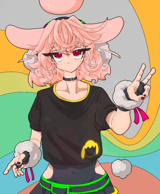 #めめアート もしゃもしゃ髪 