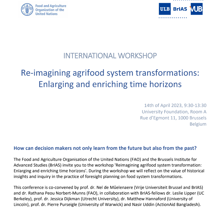 KoDekeyser's tweet photo. What can our current #crisis responses learn from past #food crises?

Join this @FAOBrussels &amp; @VUBrussel's #BrIAS workshop in #Brussels 14/04!

Register at https://t.co/KzC0s77tlc @NMuelenaere @stefanosfotiou @Raschad_AK https://t.co/id0xP3EoYn