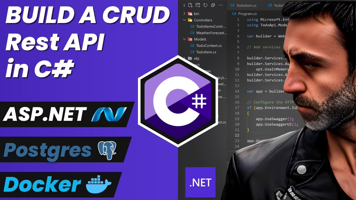 Can I Build a CRUD Rest API in C#

using:
- ASPnet 
- Entity Framework
- Postgres 
- Docker 
- Docker compose  

in less than 1 hour, starting from scratch and explaining line by line what I am doing?  

See you on Saturday
🗓️April 15, 3.30pm GMT+1  

youtube.com/live/PY6uD1fgz…