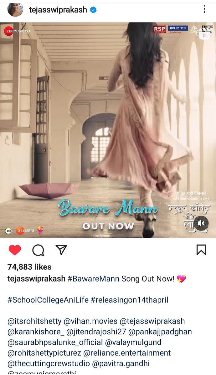 muskii_20's tweet photo. Nice song💗
#TejasswiPrakash #TejRan #BawareMann #SchoolCollegeAniLife https://t.co/igea45O3Vq