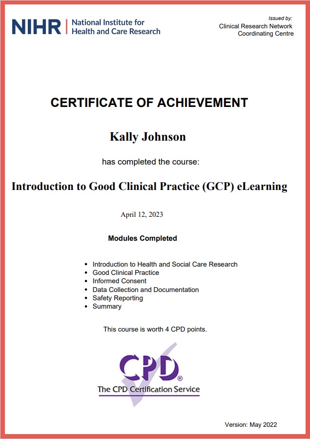 PARA_saur's tweet photo. @YASResearch and @sheffhallamuni continue to support my education in clinical research. Tucking this into my CPD file today thanks to #NIHRGCP. Next I'm learning more about writing study protocols as I have a clear goal for my #NIHRICA. Excited to keep going! #paramedic #research https://t.co/plrMNVs5Vw