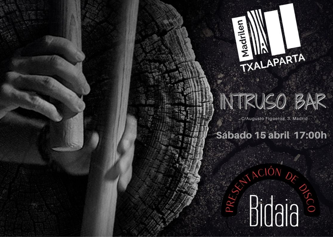 madrilentxalap's tweet photo. Fin de semana de Txalaparta en los Madriles con @madrilentxalap:

- Concierto de presentación de nuestro disco “Bidaia”
Sábado 15 de abril, 17:00h. Sala Intruso (Madrid)

- Taller de Txalaparta
Domingo 16 de abril, 12:00h. Auditorio Escuela Conservatorio Municipal Manuel de Falla https://t.co/yUwo2lTsOZ
