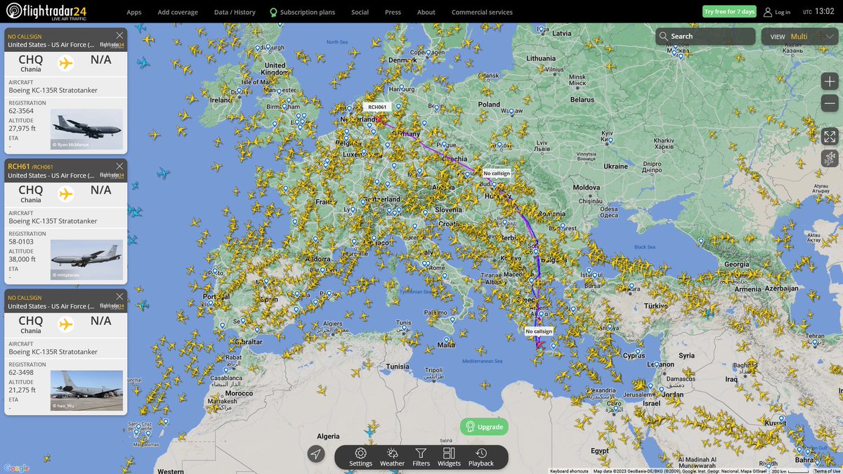 AIYeyENGDdJkjTr's tweet image. Apr 12, 2023
#Souda Bay NSA #Prestwick

#RCH61 #AE0592 USAF KC-135R Stratotanker
#NoCALLSIGN #AE07BC USAF KC-135R Stratotanker
#RCH62 / #NoCALLSIGN #AE07B4 USAF KC-135R Stratotanker