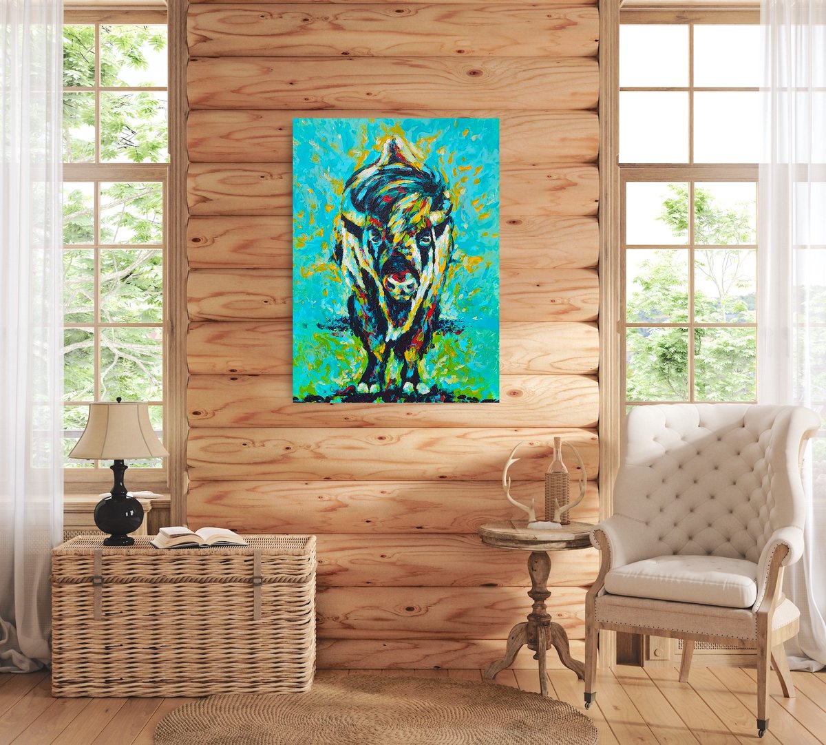 MntTidings's tweet photo. Am I obsessed with bison? Yes... yes I am!

"Solo Bison"
30x40 finger-painted acrylic on canvas. 

#bison #buffalo #tatanka #painting #artist #wildlifeart #westernart #cabindecor #homedecor #interiordecorating #bisonrange #bisonforlife https://t.co/O06ylz2L7Z