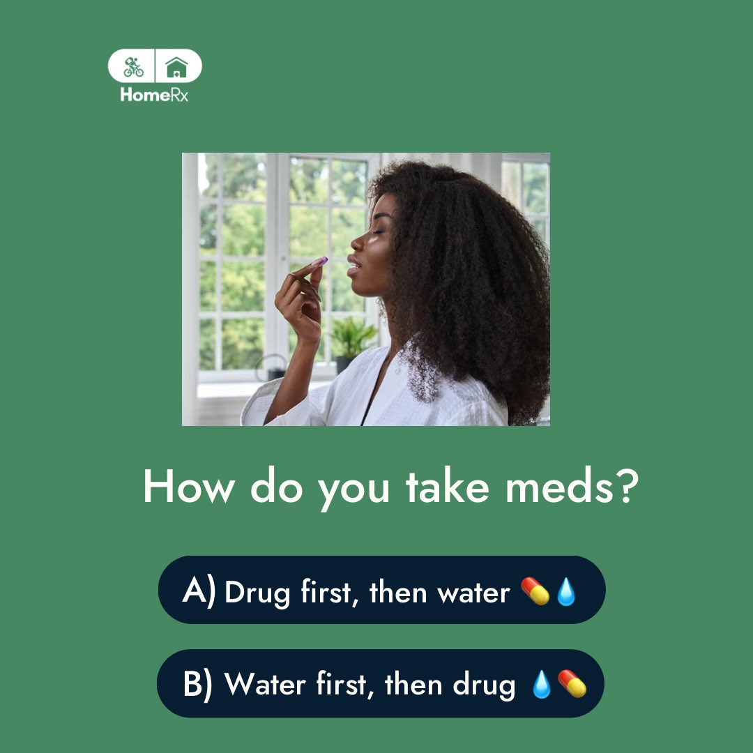 Team A or Team B? How do you take meds? 💊- 💧 or 💧 - 💊?

#medications #wellness #onlinepharmacy #abuja #homerxcares