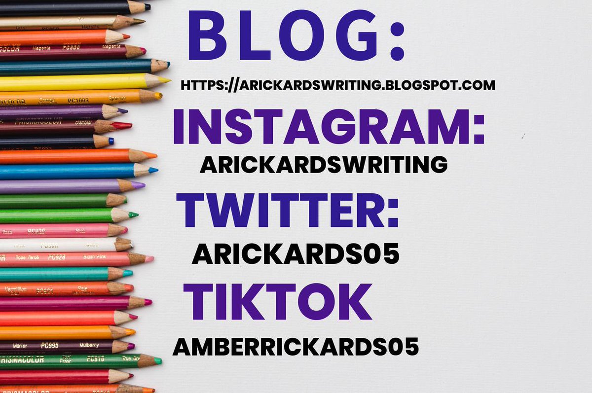 Follow my blog and all of my socials ✌️💕 arickardswriting.blogspot.com

#WritingCommunity #amwriting #blog #bloggingcommunity #arickardswriting #writerslift #bloggersoftwitter #writersoftwitter #bloggerstribe