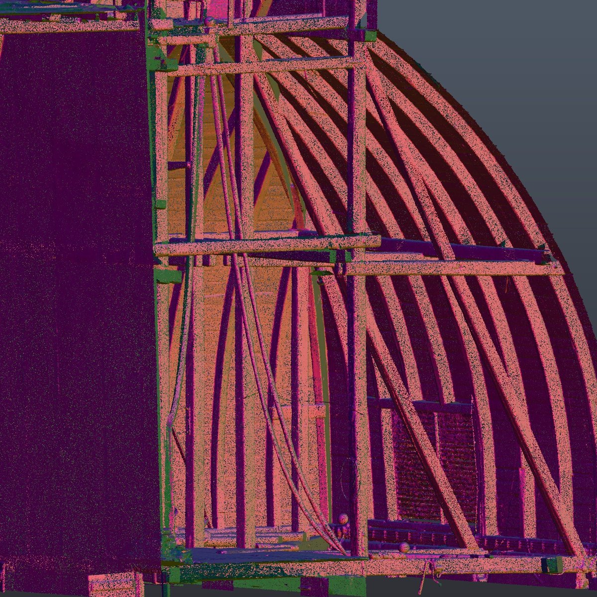 G4Dcz's tweet photo. Náhled do 3D zaměření mohutných krovů a světlíků Císařských lázní v Karlových Varech 🏛️👷

#mracnobodu #pointcloud #laseroveskenovani #krov #zamerenikrovu #historickabudova #stavebnizamereni #cisarskelazne #karlovyvary #laserscanning #scan2bim #bim #zamerenistaveb #rekonstrukce https://t.co/vSs4Yd769C