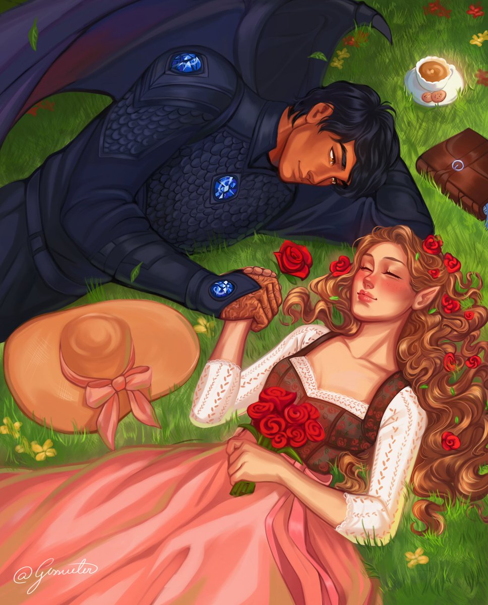 StardustSteph's tweet photo. Though she’d probably cling to Azriel, just to have some peace and quiet.

⊱❊⊰⁣⁣⁣

⁣⁣⁣⤞ art by @gessueter (❤️)
⤞ commissioned by me

An Elriel for you 🦇🌹
See you for @elrielmonth!

⊱❊⊰⁣⁣⁣

please do not repost.
#booktwt #elriel #acotar #sarahjmaas #fanart https://t.co/V3nqGvDqdf