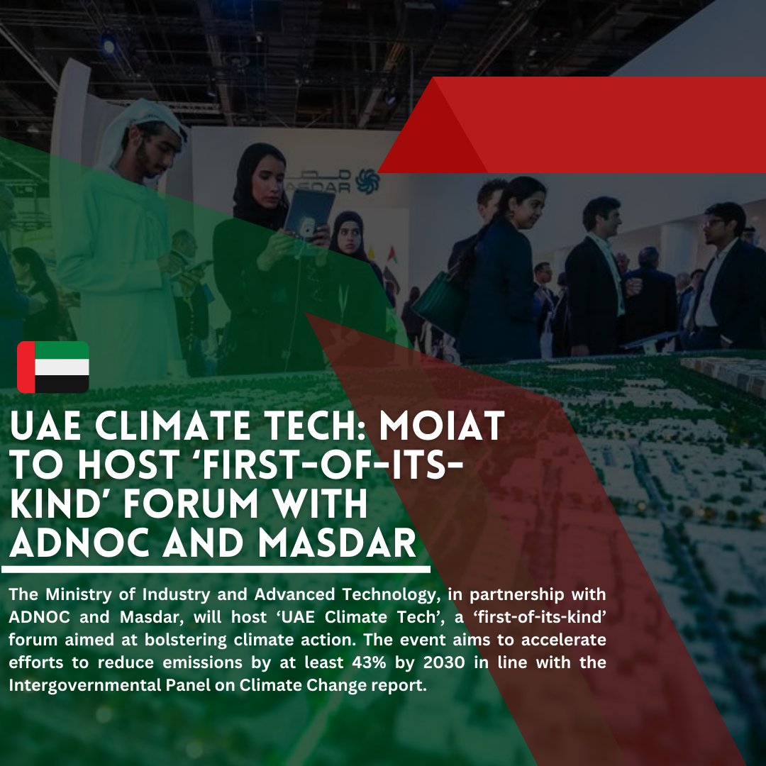 Mynameisbakir's tweet photo. With over 1,000 global policymakers, CEOs, experts, and investors gathering, the UAE Climate Tech forum is a significant step towards bolstering climate action ahead of COP28.  

#UAEClimateTech #MoIA  #ADNO #Masdar #COP28 #decarbonisation  @COP28_UAE https://t.co/cWXB1FCvXq