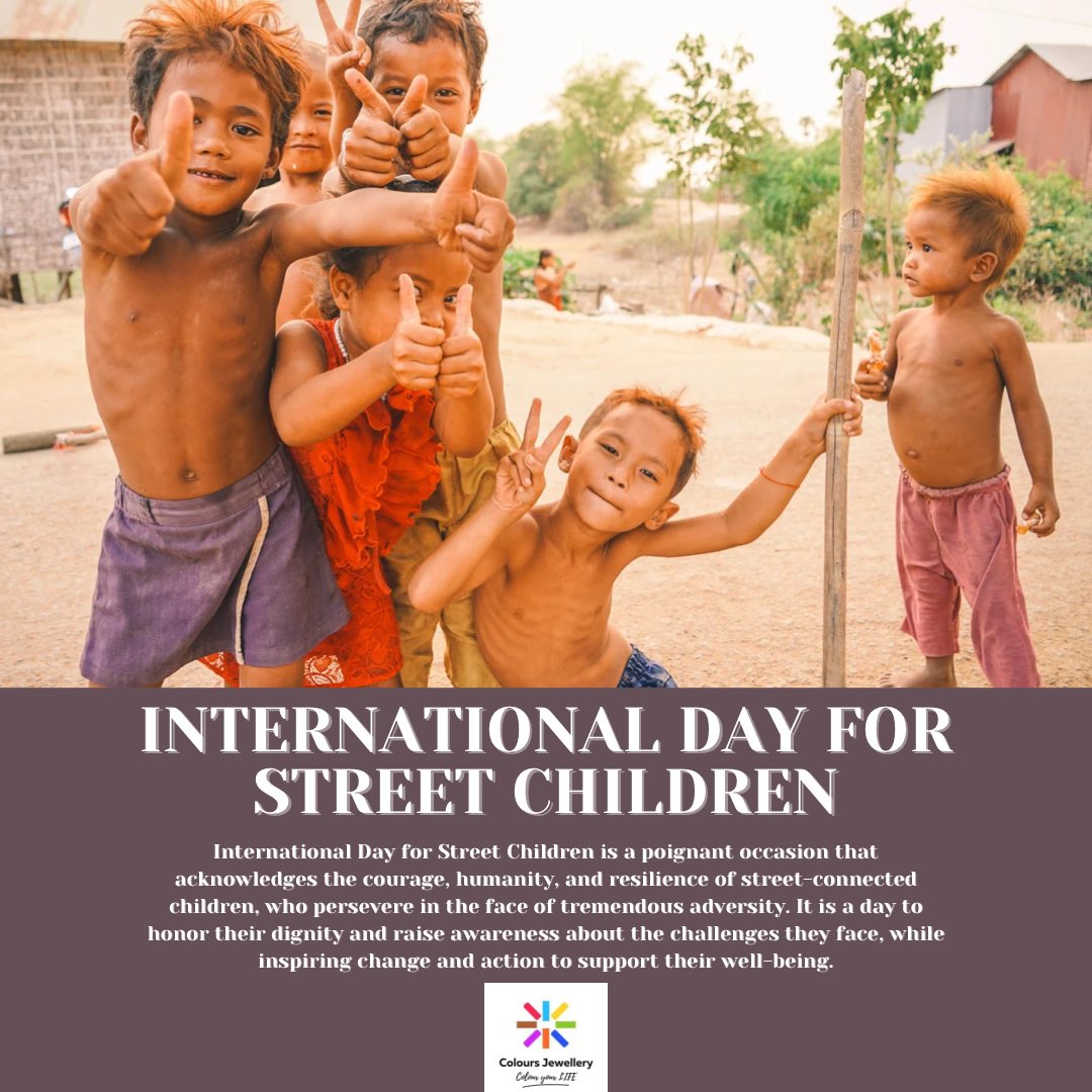 ColoursJeweller's tweet photo. Happy International Day for Street Children! Let's stand together to support street-connected children around the world. No child should have to live on the streets. 🌟🌍💕 #InternationalDayForStreetChildren #EndChildPoverty #SupportStreetChildren #ChildrenDeserveBetter 🙏🏽💛👦👧 https://t.co/I5dtFHZx8B