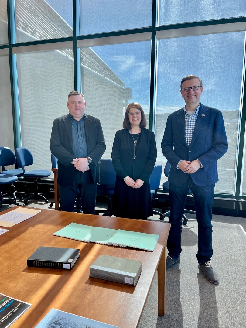 This morning we had the pleasure of welcoming His Excellency <a href="/BorekLizec/">Bořek Lizec</a>, Ambassador to the Czech Republic. He viewed the Archives Moravian holdings accompanied by <a href="/GregWalshNL/">Greg Walsh</a>, Director of Archives &amp; Collections and <a href="/AnneChafe/">Anne Chafe</a>, CEO. A wonderful visit with great conversations!