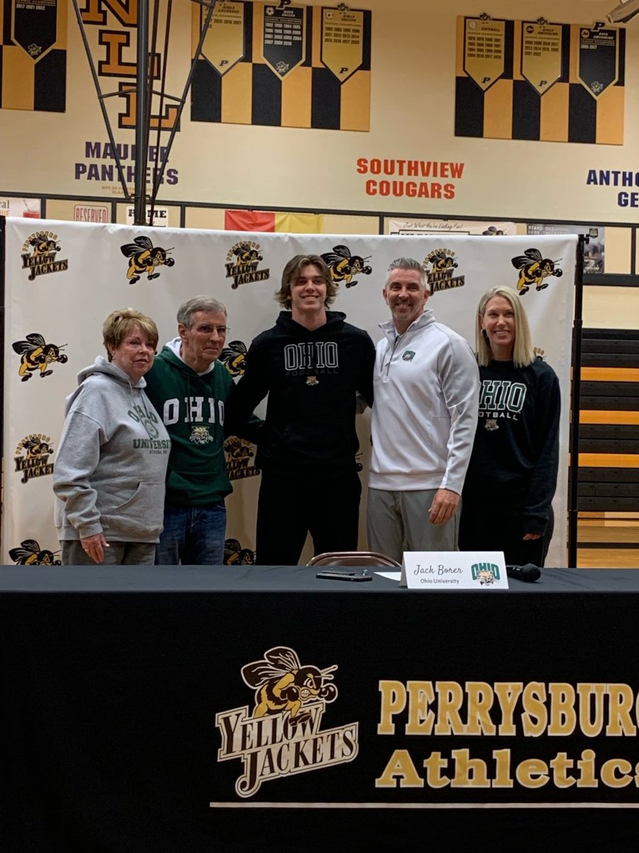 PburgAthletics's tweet photo. Congratulations to Jack Borer on signing to play football at Ohio University! @OhioFootball @PerrysburgFootball https://t.co/UeL1tMLdpI