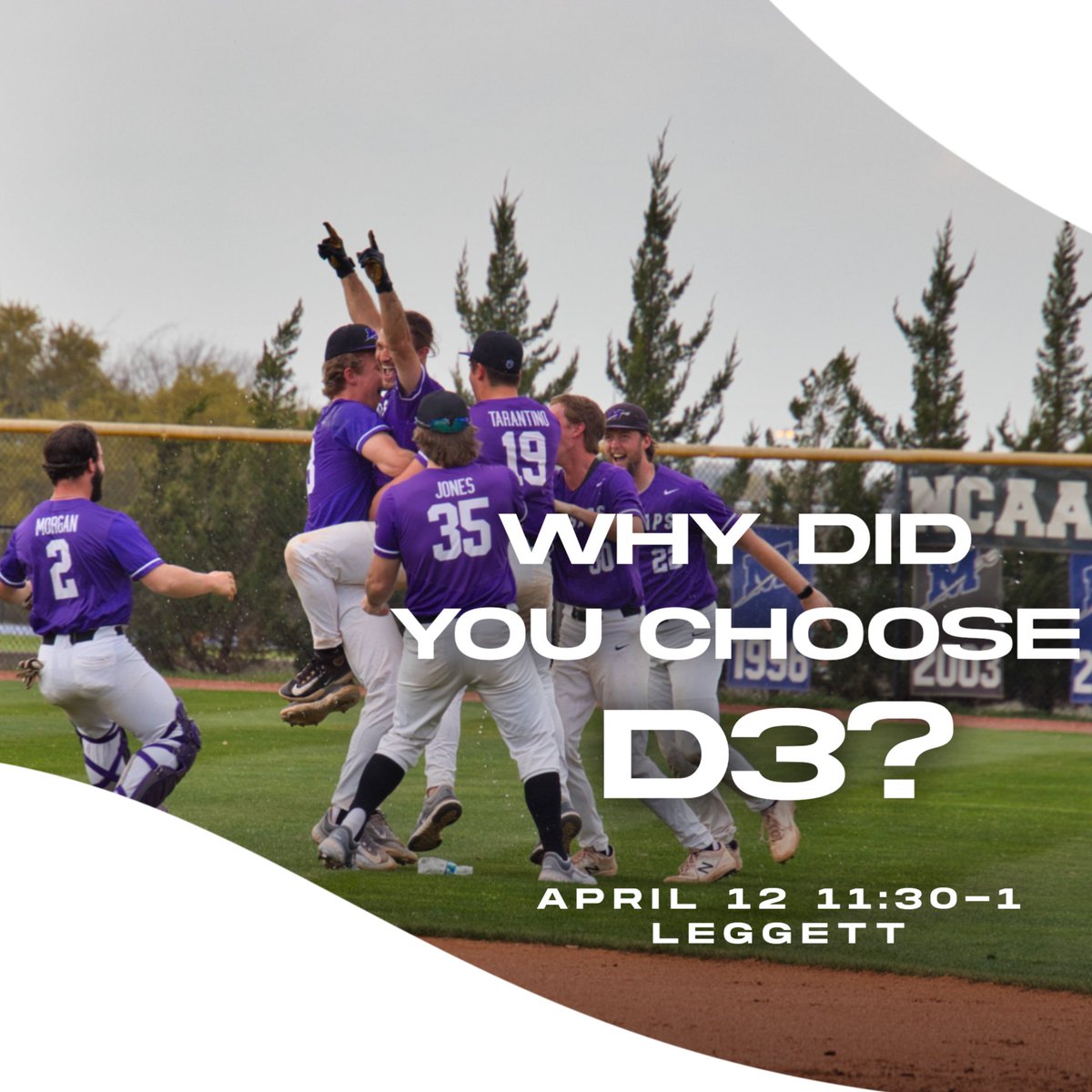 Today is special in the recognition of D3 Appreciation Week! Student-Athletes will be able to sign a banner in the Legget from 11:30-1 PM and write why they chose D3! Chunky Dunks Sweets Truck will be in the plaza as well! @millsapscollege @d3saac #GoMajors | #D3week | #WhyD3