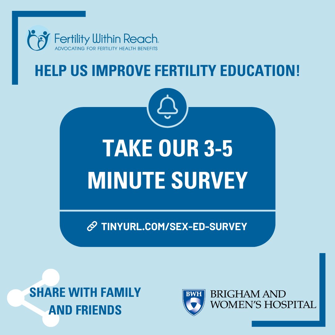 Reminder to take a few minutes to fill out our survey to improve fertility education. Your responses will directly help further sex education research and programming.

Retweet and share when you've finished!