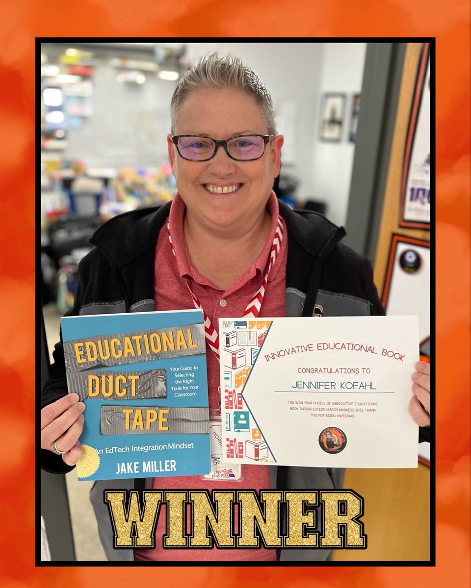 Congratulations to @FerrisISD EdTech March Madness Final Round winner @JenniferKofahl @Ferris_HS . 
She selected @EduDuctTape as her prize!