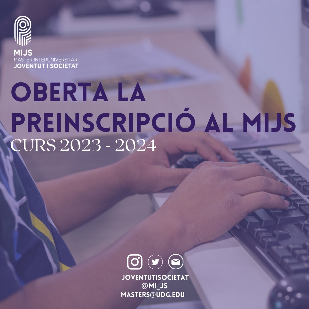 L’objectiu del màster és proveir una oferta formativa permanent en l’àmbit de la recerca, la intervenció i les polítiques públiques en joventut. Es tracta d’una proposta decididament interuniversitària i interdisciplinària (Sociologia, Antropologia, Pedagogia, Comunicació, etc.)