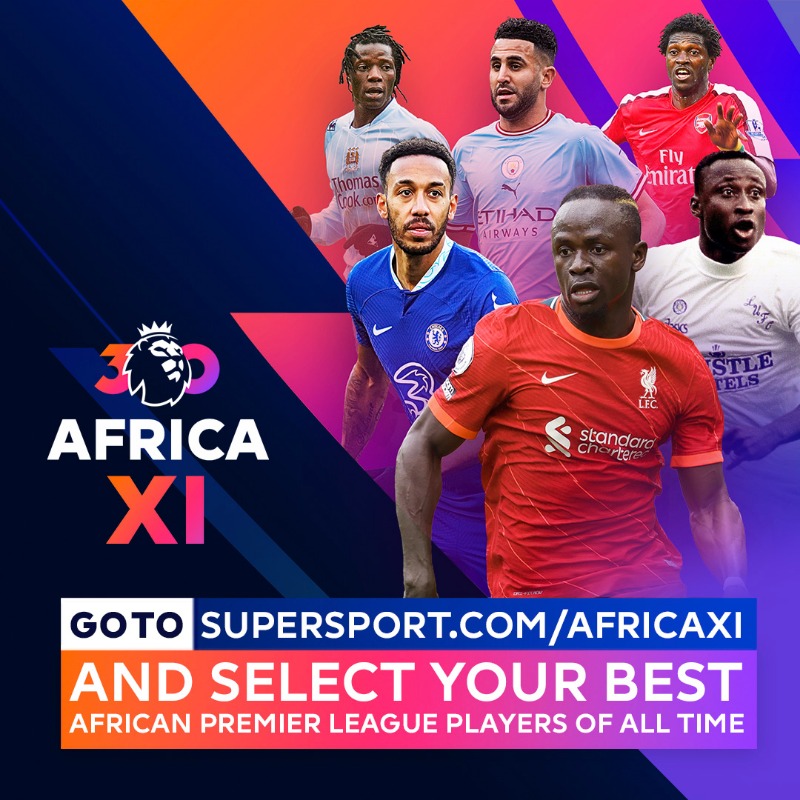 SuperSportTV's tweet photo. To celebrate 30 years of African brilliance in the Premier League, we need you to vote for your 11 best African footballers in the history of the league! Click below to vote now 🌍