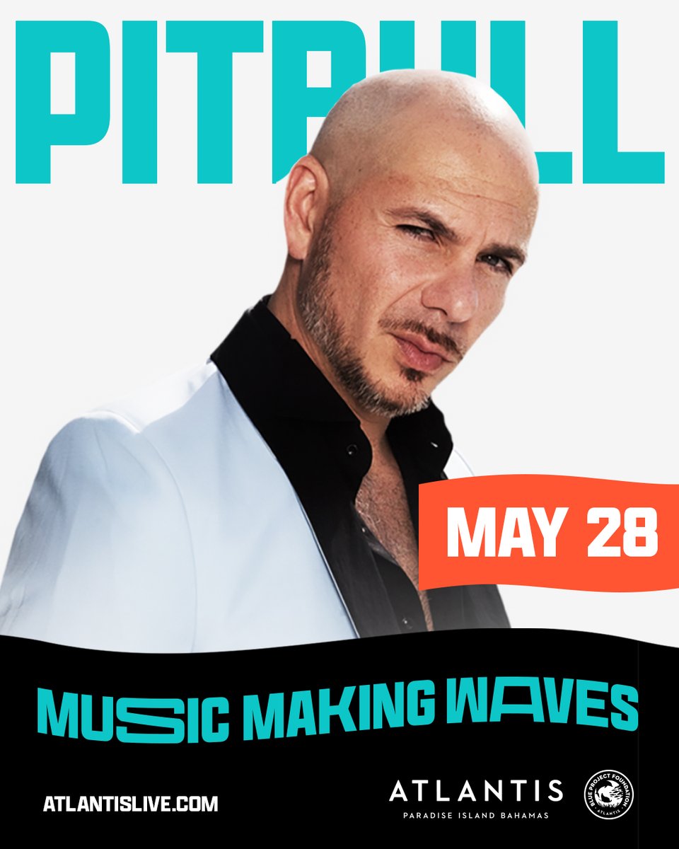 atlantisbahamas's tweet photo. You're invited to jam out to one of the biggest names in music! GRAMMY®-winning independent international superstar @pitbull will take the stage at Casuarina Beach on 5.28.23.⁠
⁠
For tickets: https://t.co/lgA8J6p9tf
⁠
#MusicMakingWaves #AtlantisLIVE #AtlantisBahamas https://t.co/0UIOWiqbln