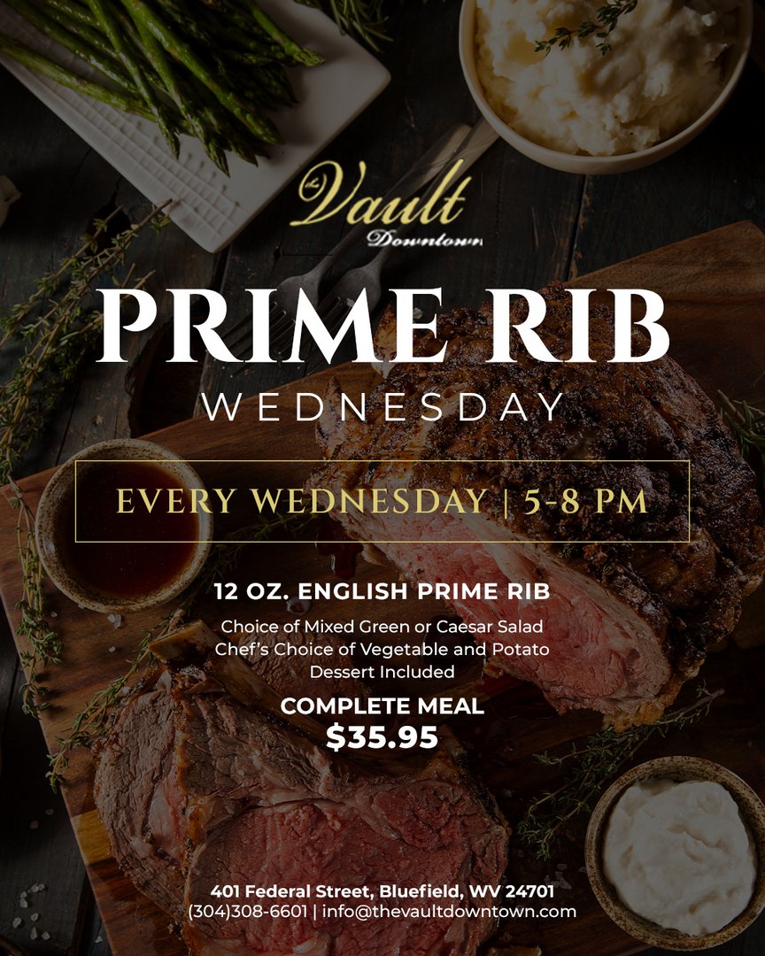 Join us tonight for a delicious prime rib dinner! 

Enjoy your choice of a mixed green or caesar salad with the chef’s choice of vegetables and potatoes. And don’t forget dessert - it’s included in the deal!
 #primeRibDinner #mixedGreenSalad #caesarSalad