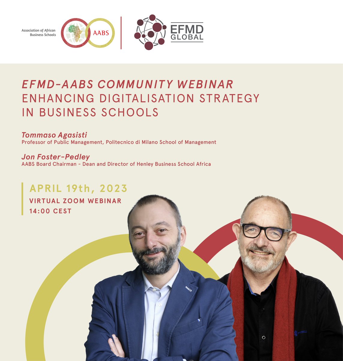 👥 Inviting different regional perspectives, the EFMD-<a href="/AABSchools/">Association of African Business Schools</a> Community Webinar aims to encourage open dialogue and knowledge sharing on relevant topics and common challenges. Join us to discuss #digitalisation on 19 April. Registration is free! 🔗 bit.ly/3MyShbf