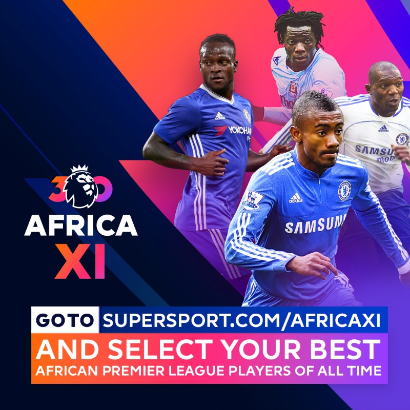 SuperSportTV's tweet photo. To celebrate 30 years of African brilliance in the Premier League, we need you to vote for your 11 best African footballers in the history of the league! Click below to vote now 🌍