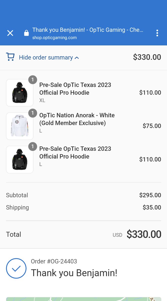 The_Wolfyy's tweet photo. I ordered this over 2 months ago, I'm wondering when my items are gonna ship? I'm hyped to get them as one of the jerseys was a gift. @H3CZ @OpTic @OhhRogerr @PaigeJReed @OpTicUpdate #optic   #greenwall https://t.co/qwkSbI37TB