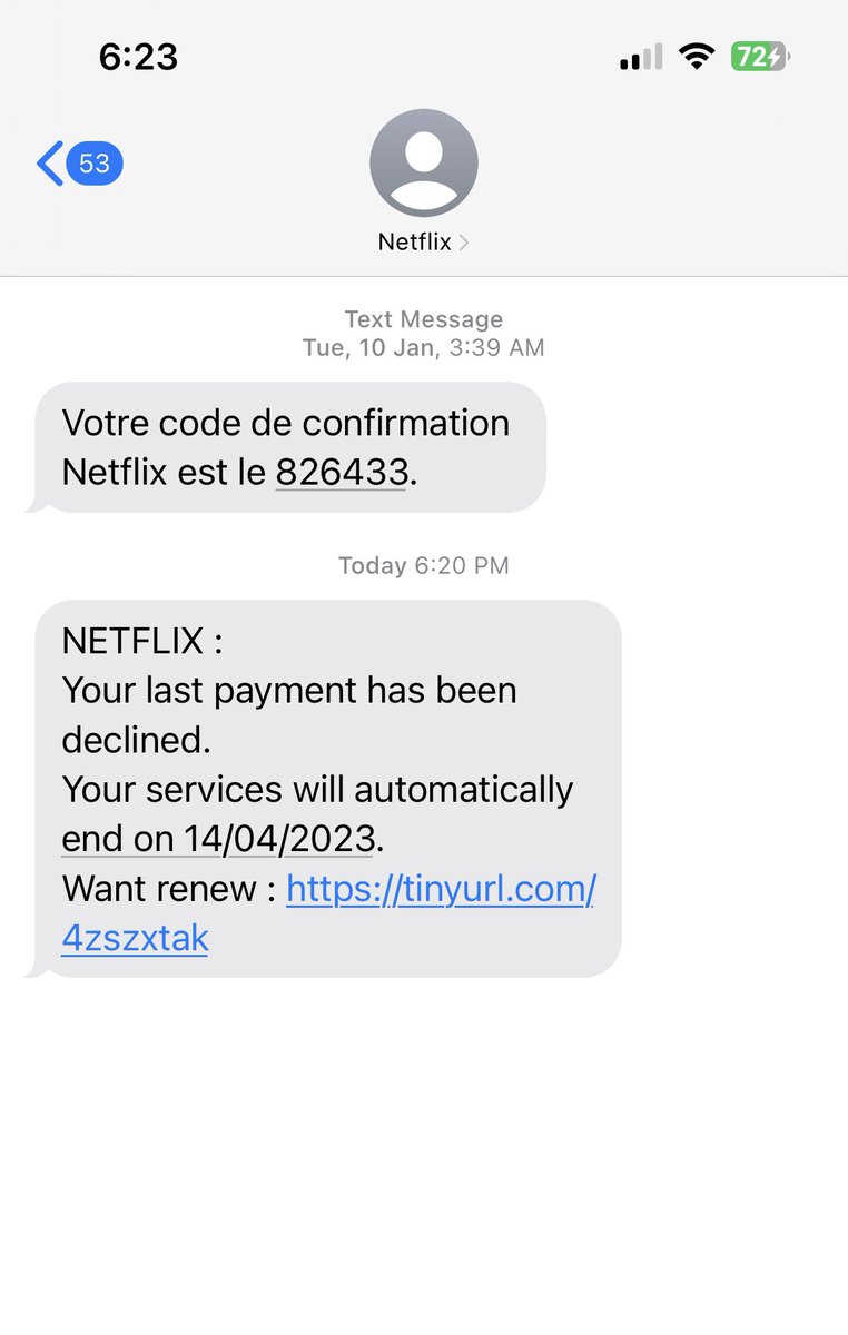 worldofarsh's tweet photo. Wow is Netflix hacked? Received weird message while my renewal is y due till 25th @NetflixMENA the text has errors as well :/ https://t.co/RtLoRTb5w5