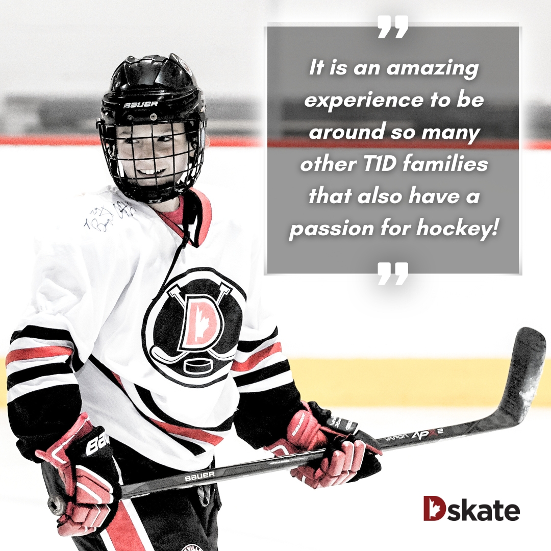 DskateHockey's tweet photo. "I don't even have the words to express our gratitude.

Dskate is an amazing experience - to be around so many other #t1d families that also have a passion for hockey! Plus, to just watch her skate knowing she has a CDE taking care of her, is truly a gift.

She was so happy..!" https://t.co/mAzwfXTR42